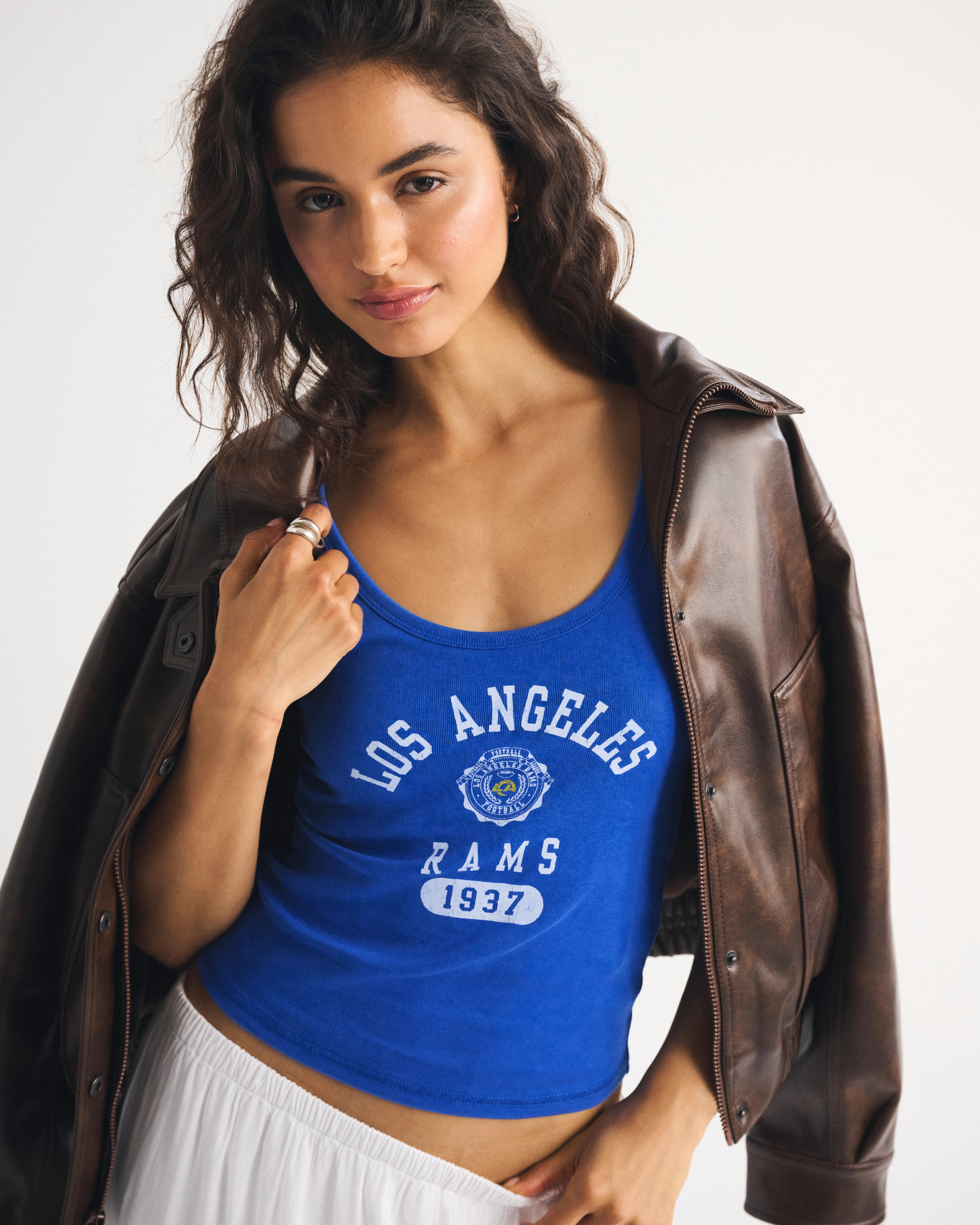 Los Angeles Rams Bra-Free Rib Scoopneck Tank | Abercrombie & Fitch (US)