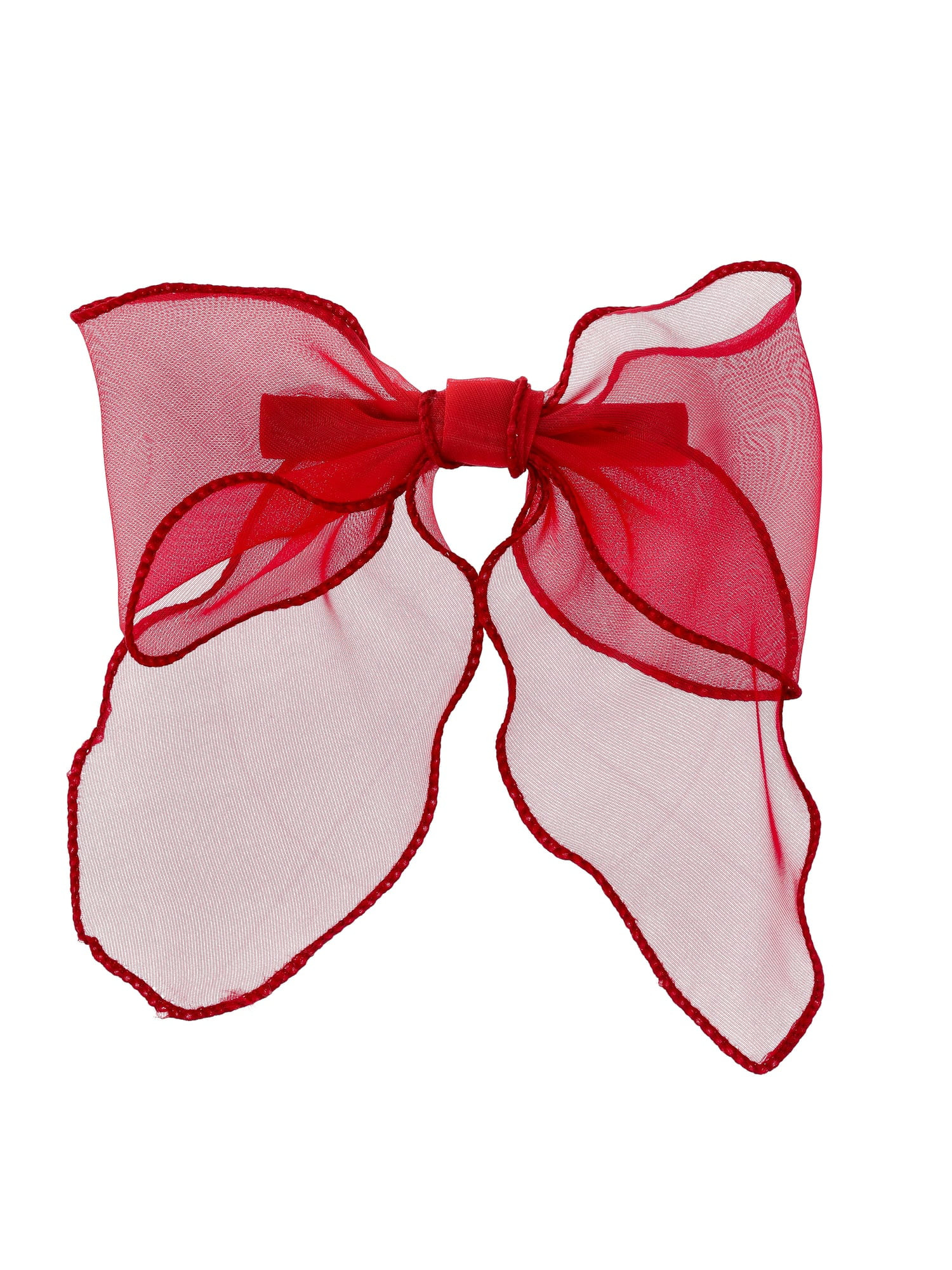 Time and Tru Women's Organza Bow Hair Clip, Red | Walmart (US)
