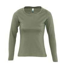 Womens/Ladies Majestic Long Sleeve T-Shirt (Khaki) | SHEIN