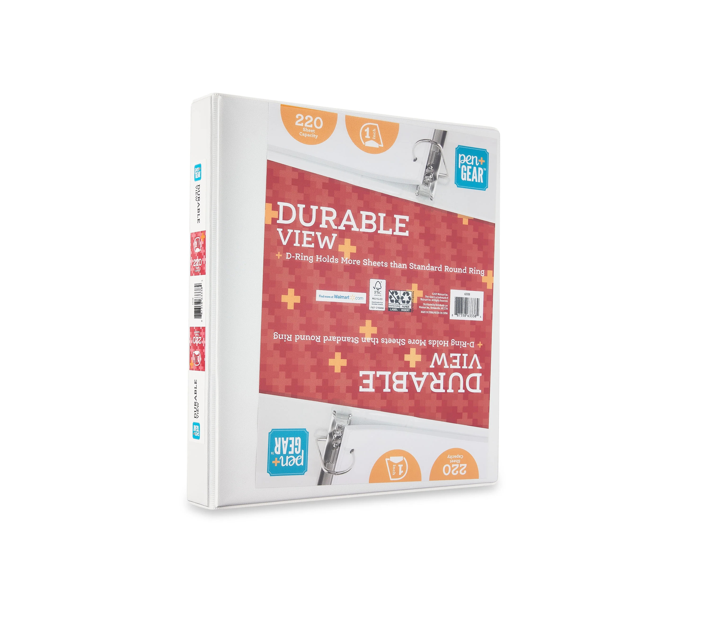 Pen+Gear Durable View 3-Ring Binder, 1"D Ring, White - Walmart.com | Walmart (US)