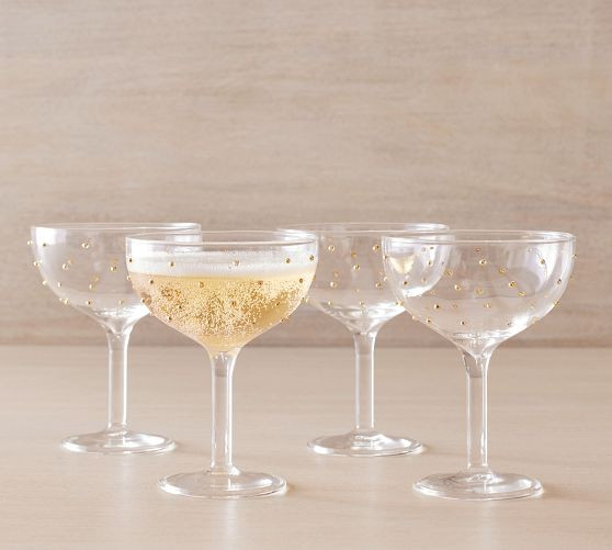 Confetti Celebration Coupe Glasses - Set of 4 | Pottery Barn CA