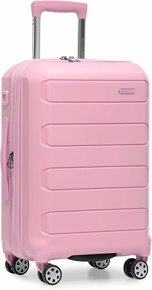 Traveler's Choice Pagosa Indestructible Hardshell Expandable Spinner Luggage, Pink, 22-Inch Carry... | Amazon (US)