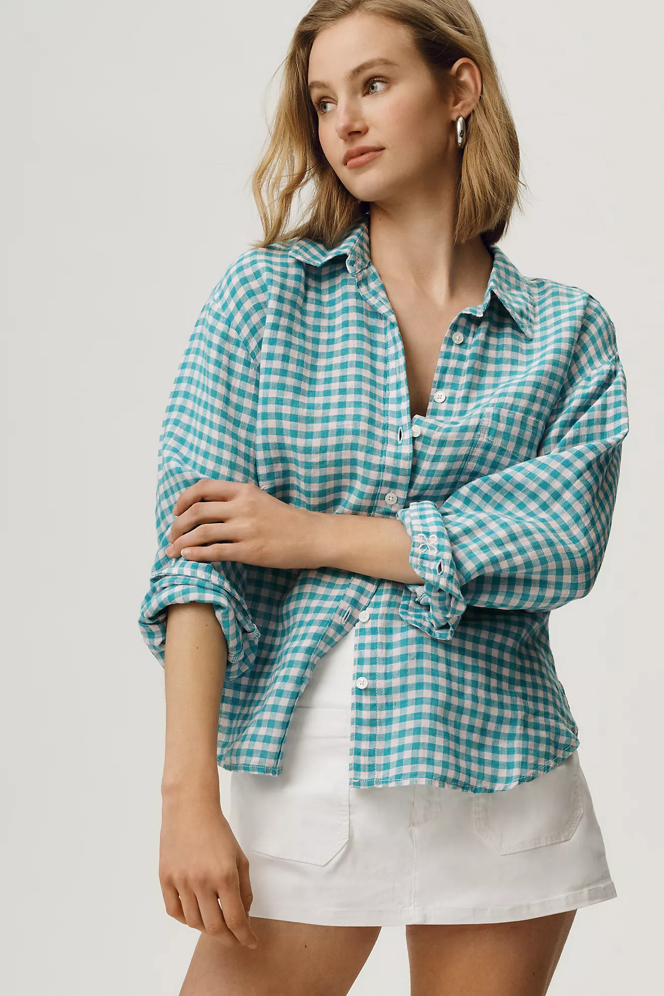 Shrunken Bennet 100% European Linen Buttondown Shirt | Anthropologie (US)