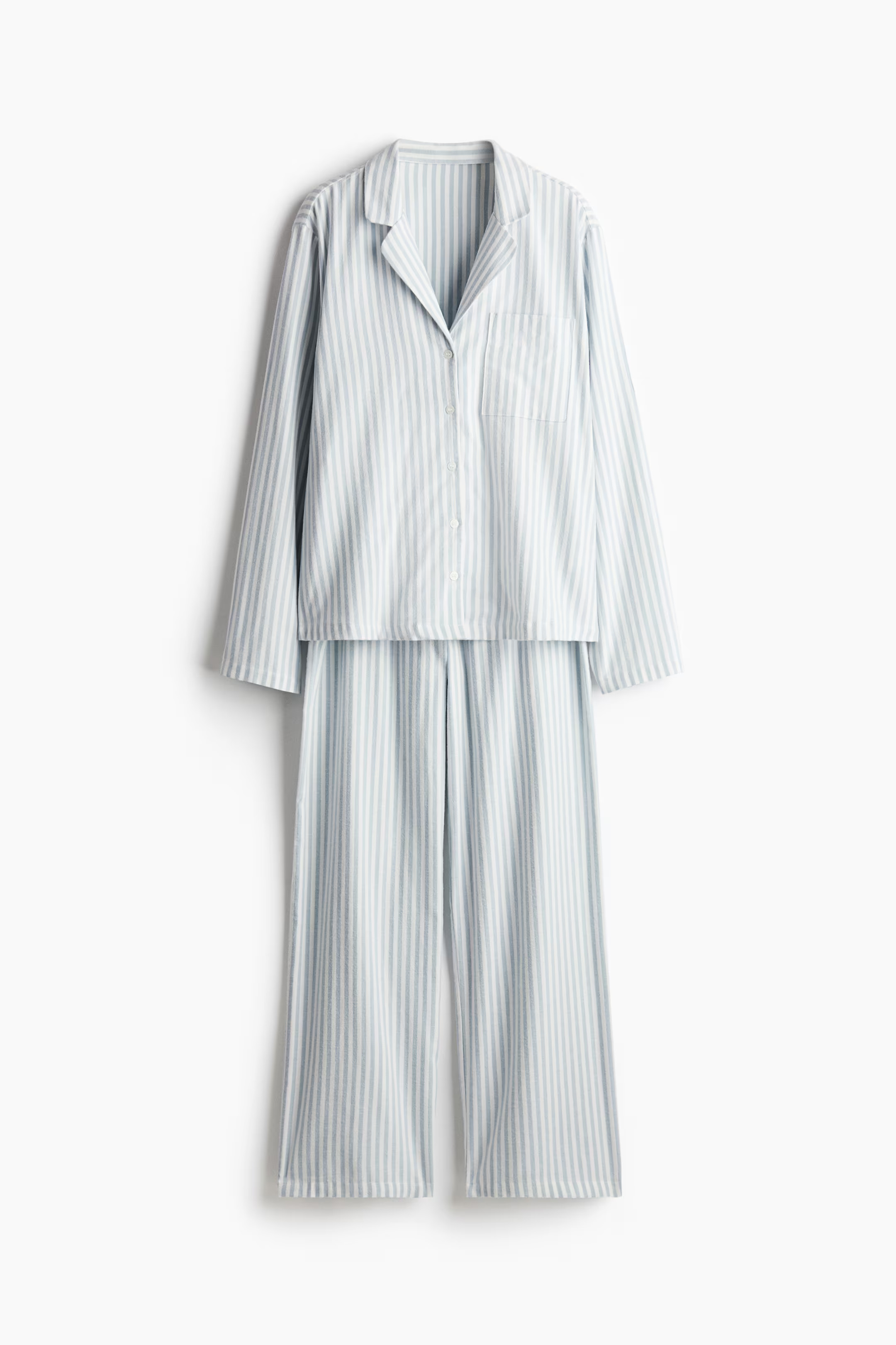 Flannel pyjamas - Light blue/Striped - Ladies | H&M GB | H&M (UK, MY, IN, SG, PH, TW, HK)