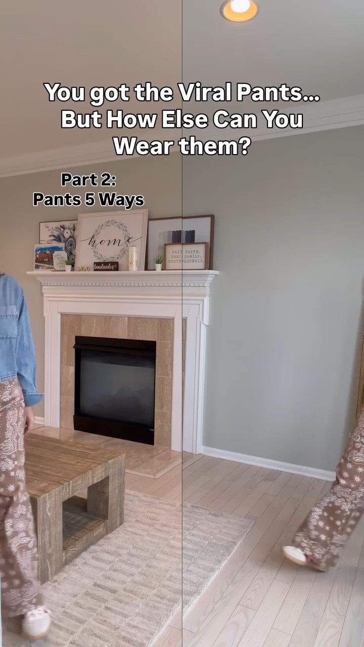 If you thought these pants weren’t versatile, I beg to differ! Have fun with your looks. Try something new!

Which is your favorite way?

Size medium in all the tops but the far right is a small. Jeans are a size 8, they run roomy. Loving these patterned pants! Perfect for casual days out. Added some Amazon basics for a comfy look. 
#CasualChic
#patternedpants #apronbelly #affordablefashion #bandana #handkerchief #pants 

 #LTKootd #LTKOver40 #LTKMidsize