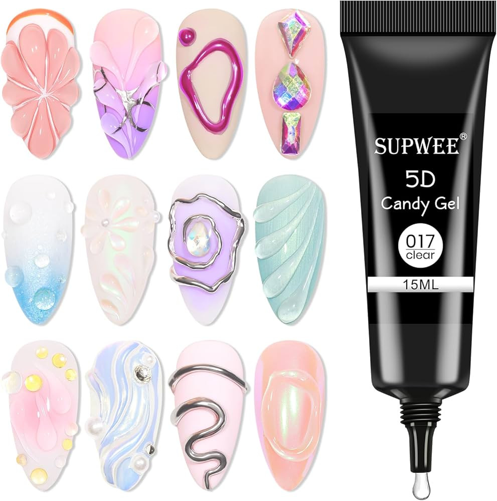 3D Nail Art Gel Clear Sculpting Gel for Nail Art Design DIY 3D Embossing Gel for Painting Drawing... | Amazon (US)