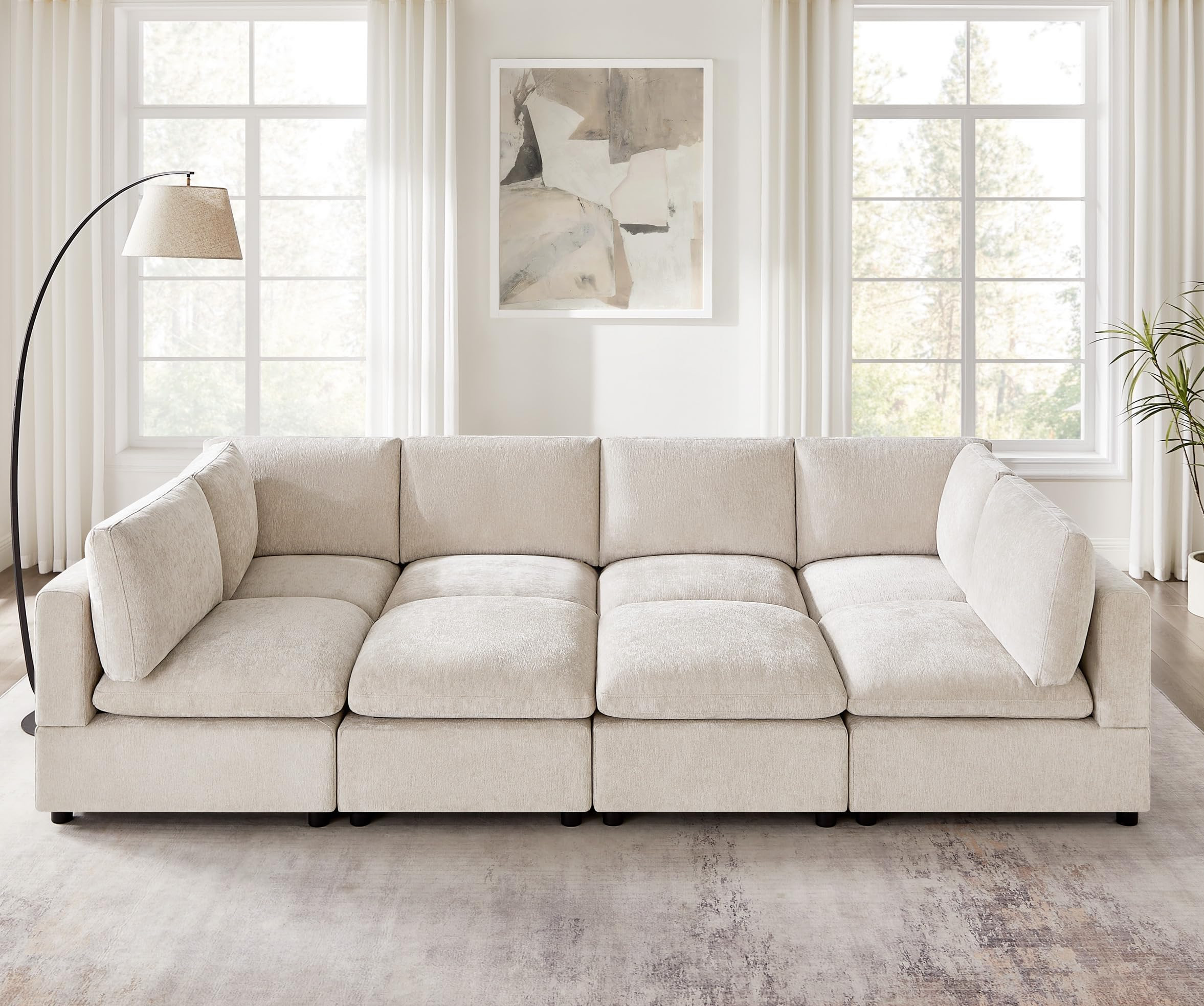 Modular Sectional Sofa, Convertible Sofa Couch Modular Sofa with Ottoman, Sectional Sofas for Liv... | Amazon (US)