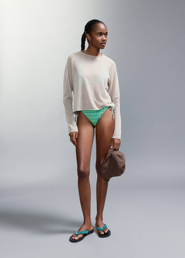 Two-tone bikini with medium-coverage bottoms turquoise - Teen - L - MANGO TEEN | Mango (US/MX/AU)