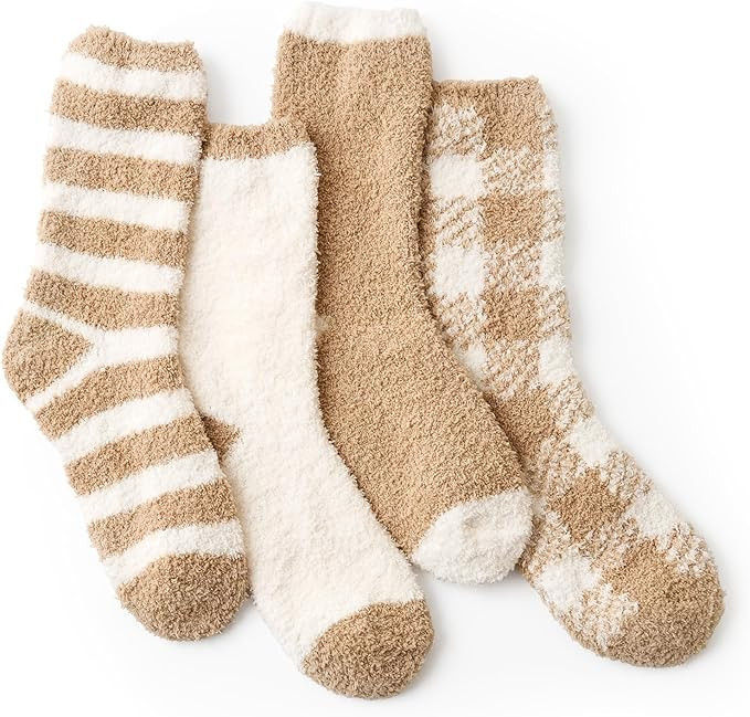 Snuggle Sac Warm Fuzzy Socks Christmas Socks for Women Super Soft Cozy Winter Slipper Socks Set B... | Amazon (US)