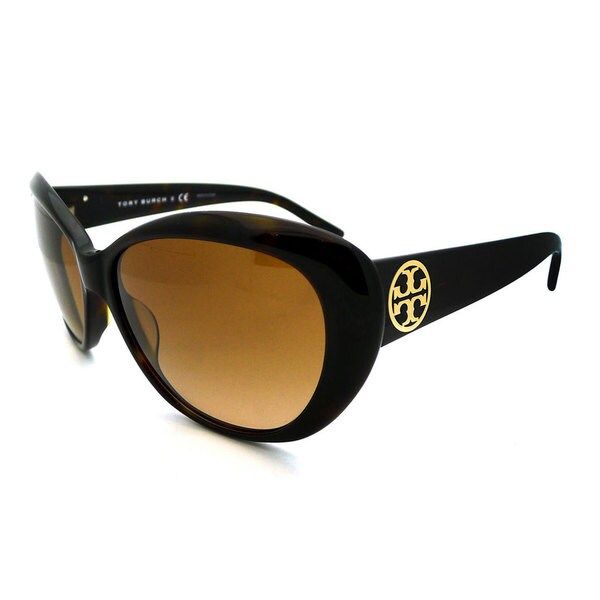 Tory Burch Women's TY7005 510/8 Tortoise Brown Plastic Cat Eye Sunglasses | Bed Bath & Beyond