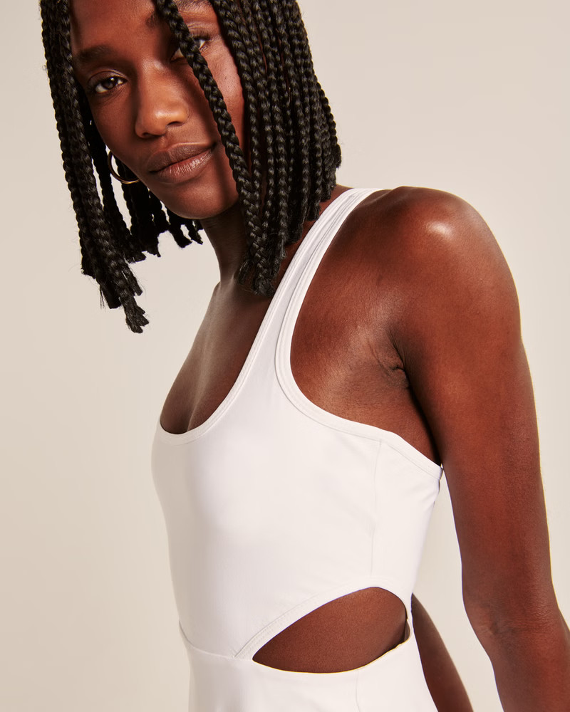 Women's Side Cutout Traveler Mini Dress | Women's Clearance | Abercrombie.com | Abercrombie & Fitch (US)