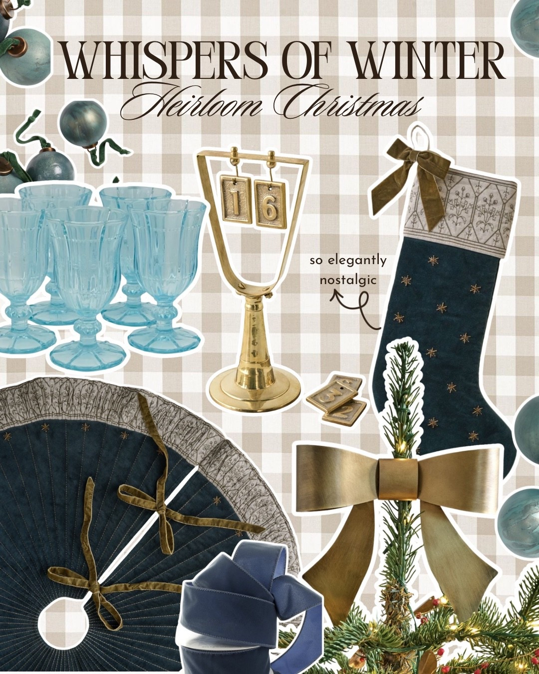 calling this Christmas home inspo “whispers of winter” since it features these stunning vintage icy blue glasses and navy/gold tones! Finds from Magnolia Home, Etsy, and Crate & Barrel

#LTKHoliday #LTKGiftGuide #LTKHome