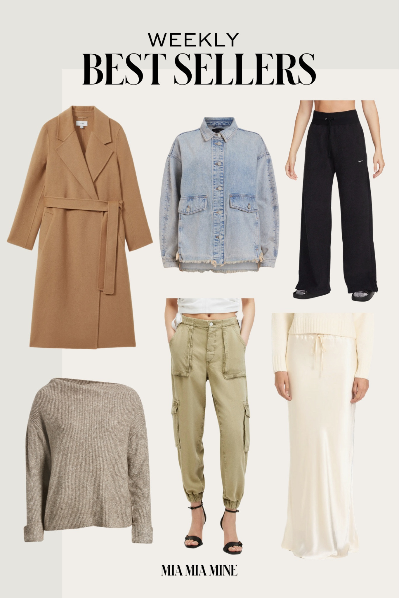 This week’s best seller on #miamiamine
AllSaints cargo joggers
Reiss camel coat
AllSaints denim Shacket
Nordstrom off shoulder sweater
Wayf satin maxi skirt
Nike sweatpants
Nordstrom anniversary sale best seller

#LTKFindsUnder100 #LTKSaleAlert #LTKxNSale