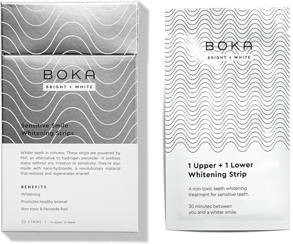 Boka New Teeth Whitening Strips for Adults - 32 White Strips (16 Treatments) - Nano Hydroxyapatit... | Amazon (US)