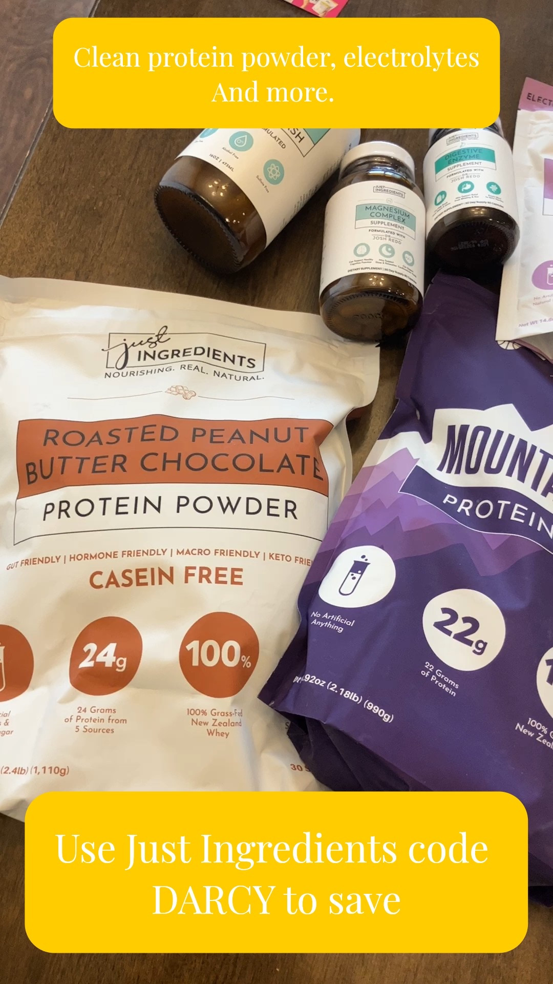 Sharing another look at a recent Just Ingredients order where I stocked up on clean protein powder (fun protein powder flavors, no artificial flavors or dyes), yummy electrolytes (hydration!!) and some key supplements. Their digestive blend is a must have for heavy meals. I love their products so much. As an update to this video we all LOVE the peanut butter chocolate protein powder. We just finished strawberries and cream this morning so now time to try mountain berry. Check out Just Ingredients if you are looking for protein powder that actually tastes good and fun protein powder flavors. As always you can use my Just Ingredients discount code DARCY  on their website to save. However some of their products are also available at other retailers so I’ve linked them here for you try too! 

#LTKdayinmylife #LTKselfcare #LTKfitnessgoals