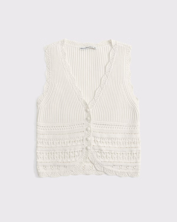Textural V-Neck Sweater Vest | Abercrombie & Fitch (US)
