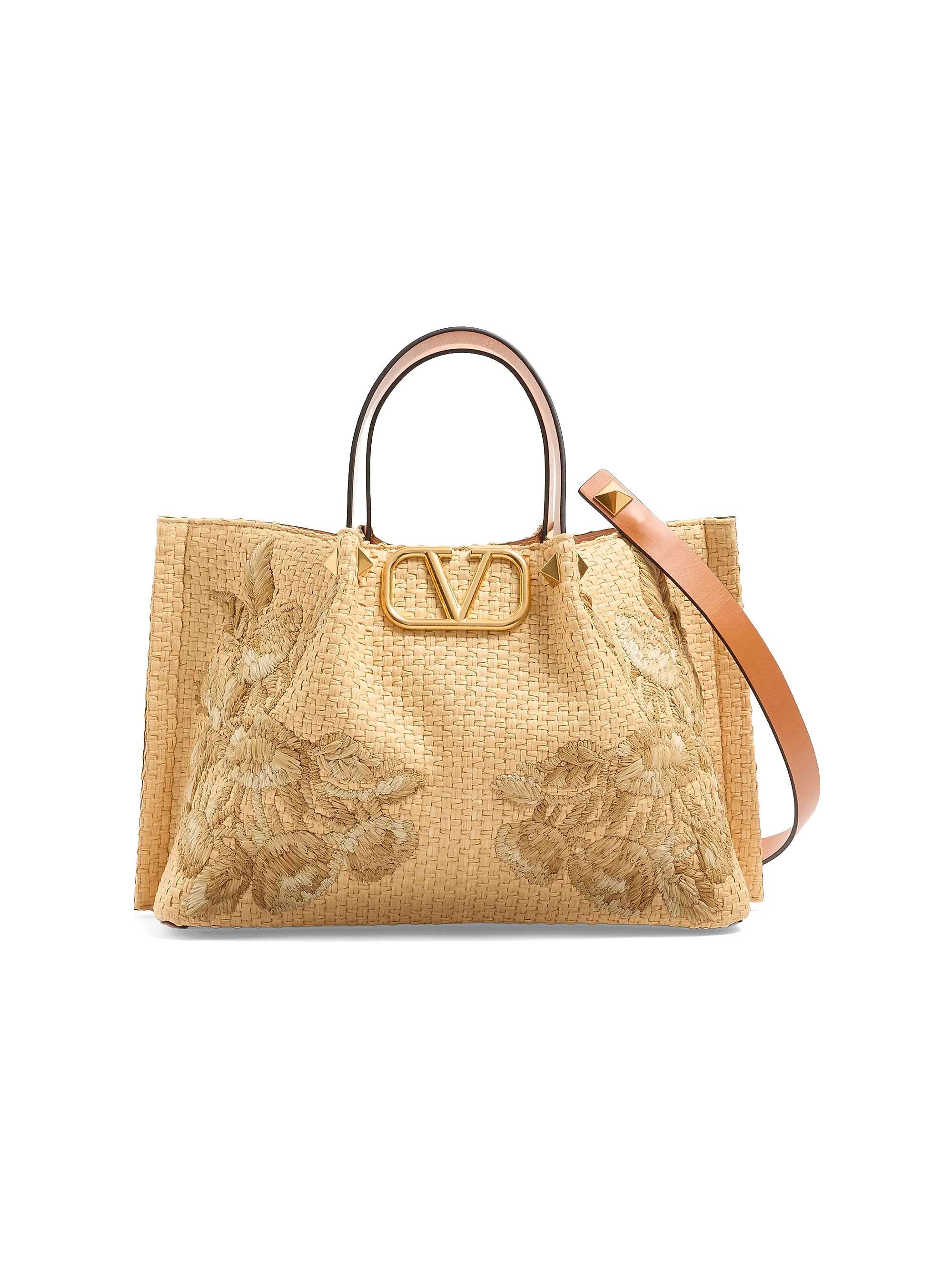Medium Shopping Tote Bag in Synthetic Raffia | Saks Fifth Avenue