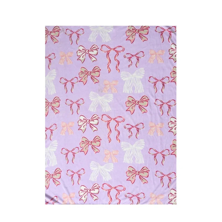 Way to Celebrate Super Soft Cozy Valentines Day Oversize Plush Throw Blankets, Bows | Walmart (US)