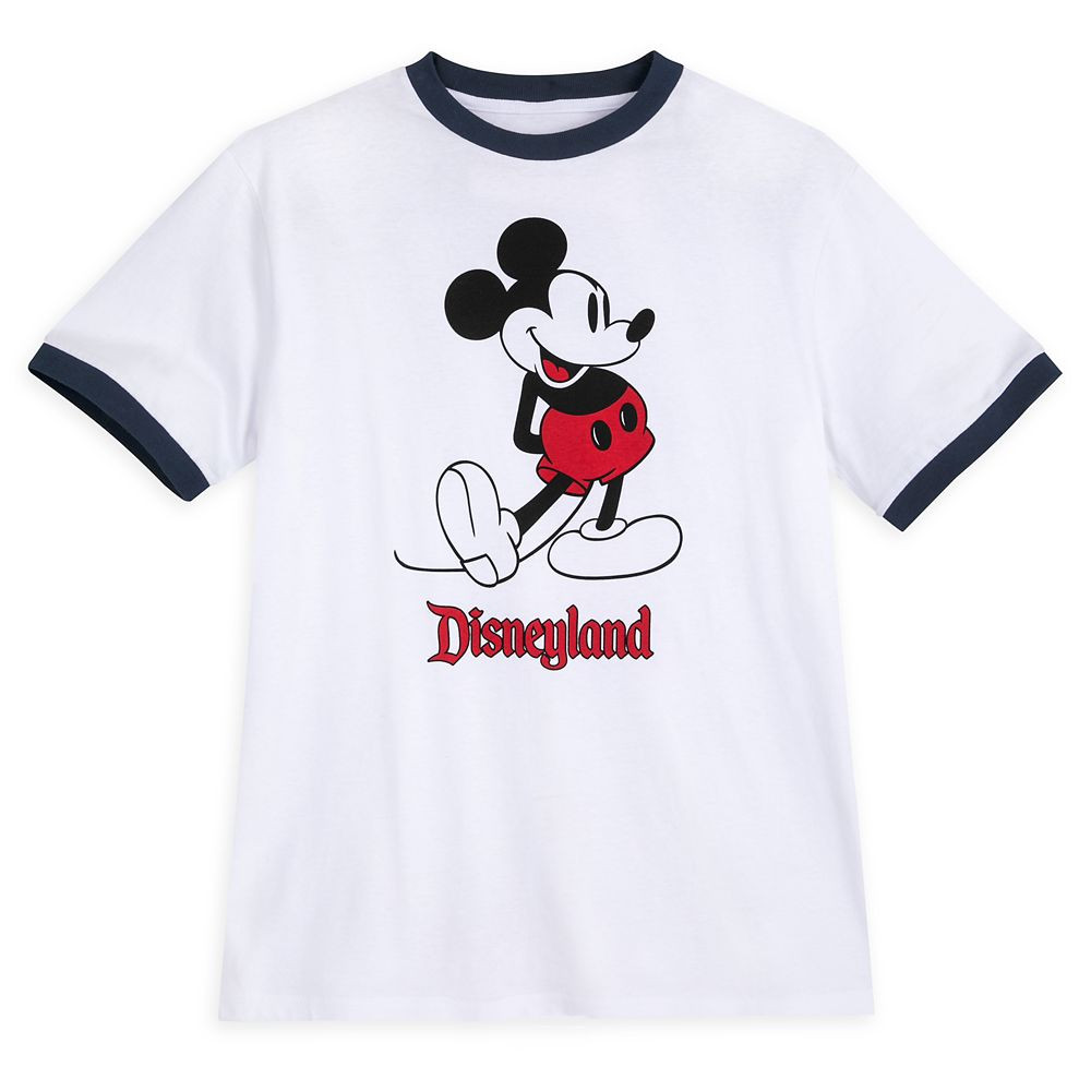 Mickey Mouse Classic Ringer T-Shirt for Adults – Disneyland – White | Disney Store