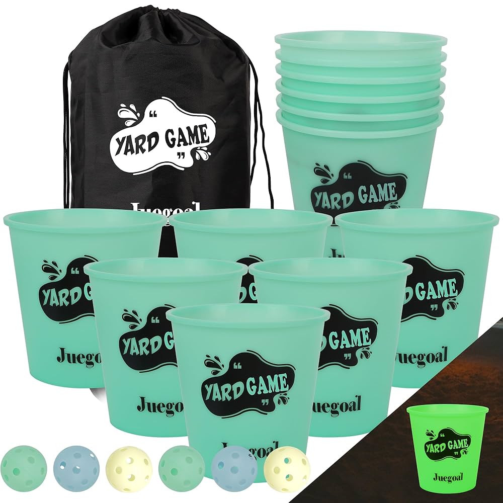 Juegoal Outdoor Toss Game Glow in Dark with Noctilucent 12 Buckets & 6 Balls, Throwing Game for B... | Amazon (US)