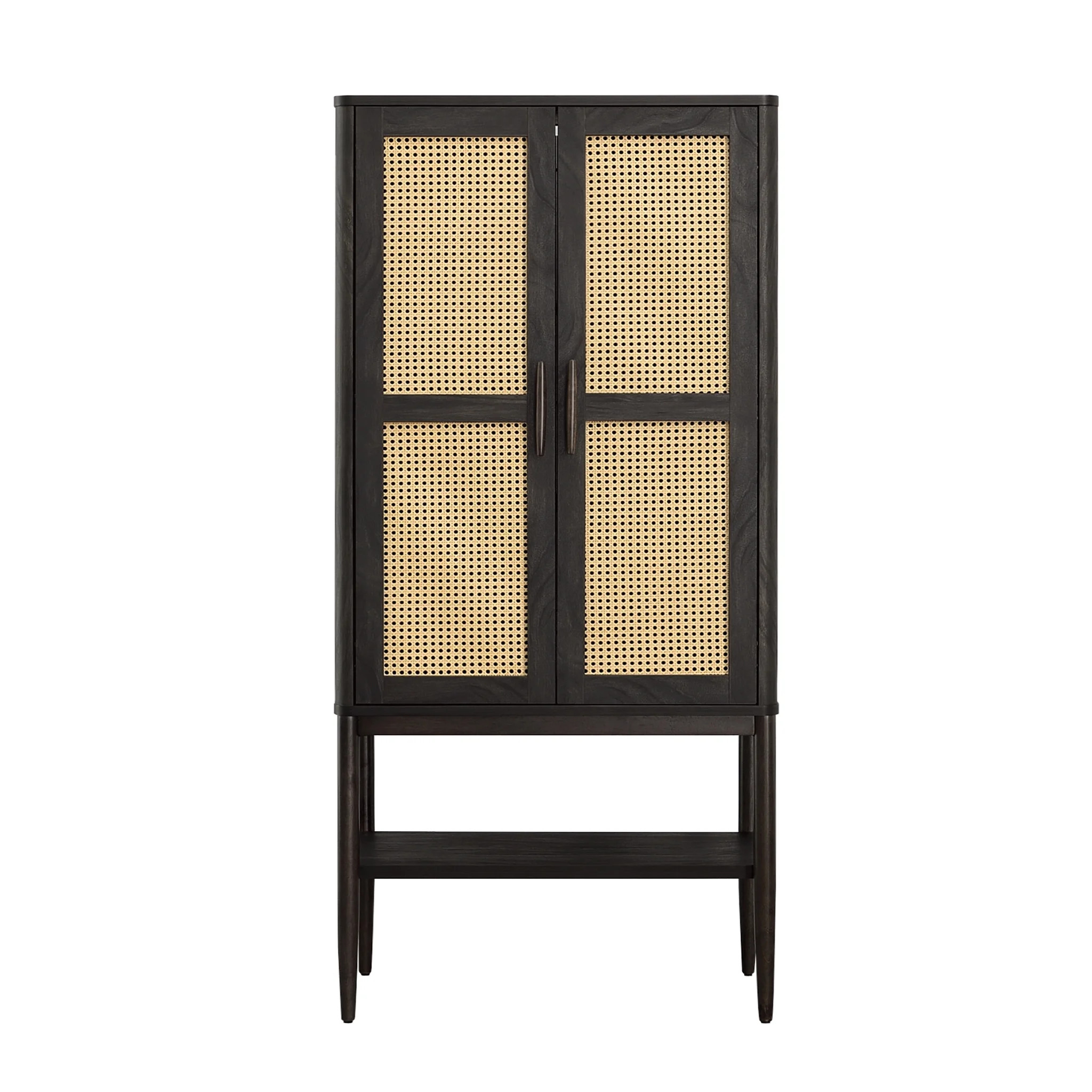 Better Homes & Gardens Springwood Caning Storage Cabinet, Charcoal Finish | Walmart (US)