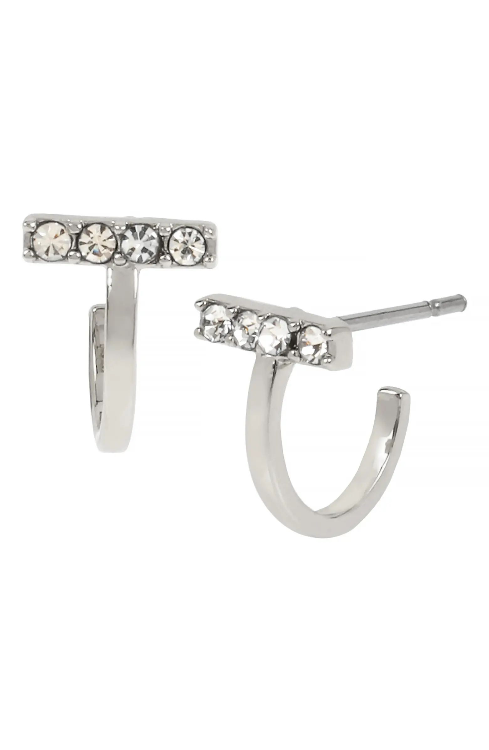 Pavé Bar Huggie Hoop Earrings | Nordstrom