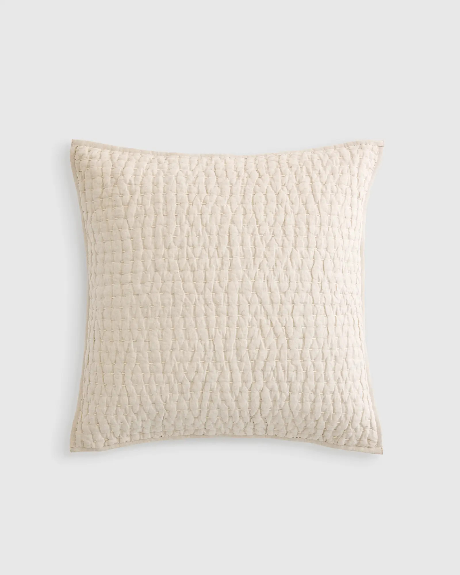 European Linen Cotton Stitch Quilted Euro Sham | Quince