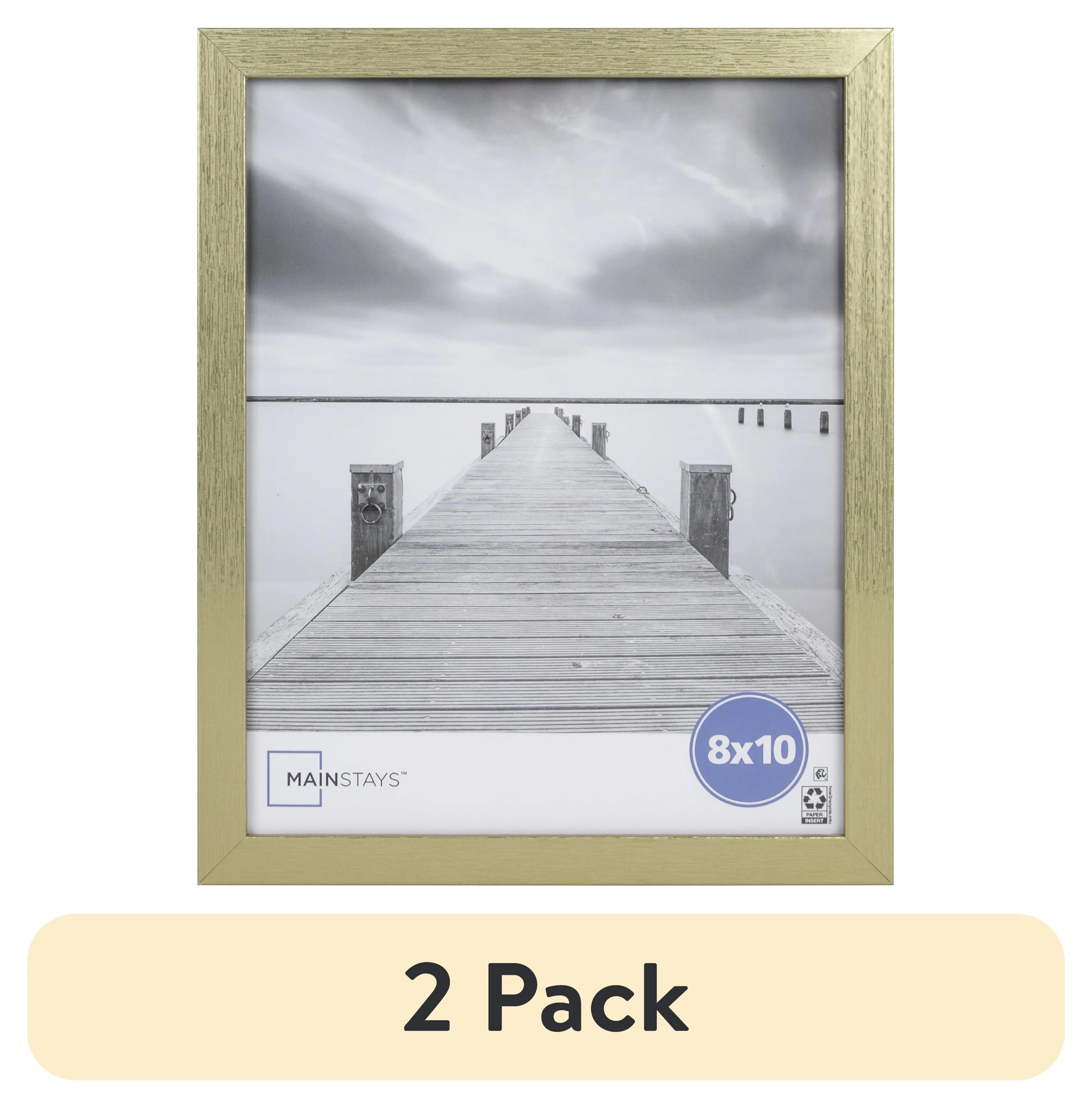 (2 pack) Mainstays – 8x10 Picture Frame – Gold Linear Program Tabletop Photo Frame | Walmart (US)