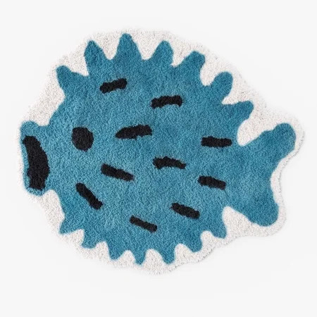 Mainstays Kids Puffer Fish Bath Rug, 26" x 22" | Walmart (US)