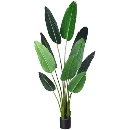 Fopamtri Artificial Bird of Paradise Plant Fake Tropical Palm Tree for Indoor Outdoor, Perfect Faux  | Walmart (US)