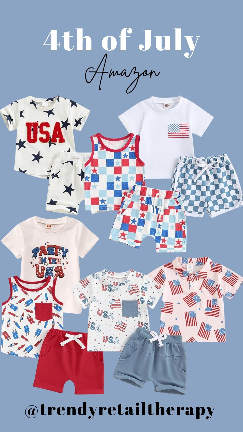 Amazon baby toddler boy 4th of july outfits. Red white and blue. Set. Tshirt. Trendy kids. Affordable fashion 

#LTKKids #LTKBaby #LTKFindsUnder50