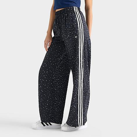 adidas Women's Originals Leopard Wide-Leg Satin Pants Size: Medium | Finish Line (US)