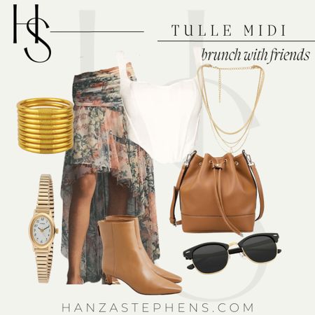 Styling a tulle midi skirt for fall 
Tulle midi skirt for brunch with friends 
Midi skirt outfit inspo 