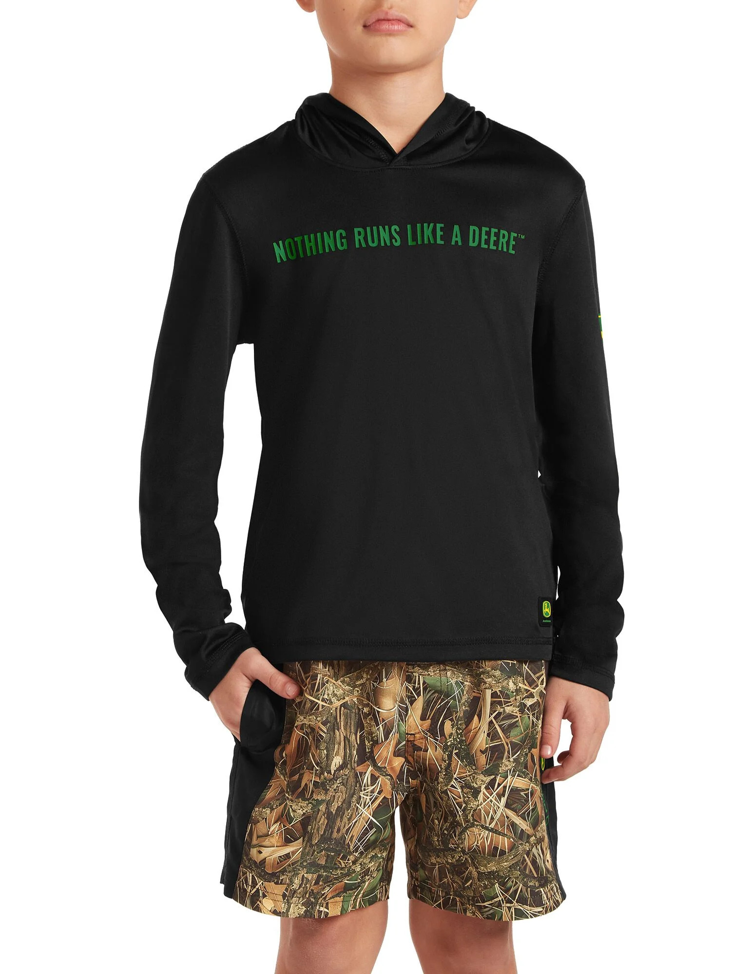 John Deere Boy’s Hood Sun Protection Rash Guard “Nothing Runs Like a Deere TM” | Walmart (US)