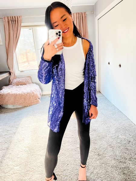 Sequin cardigan 
Holiday outfits 
Cardigans
Everyday leggings 
Ankle strap heels
(All TTS)

#amazonfashion #amazonfinds #amazonholiday #holidayoutfits

#LTKHoliday #LTKunder50 #LTKstyletip