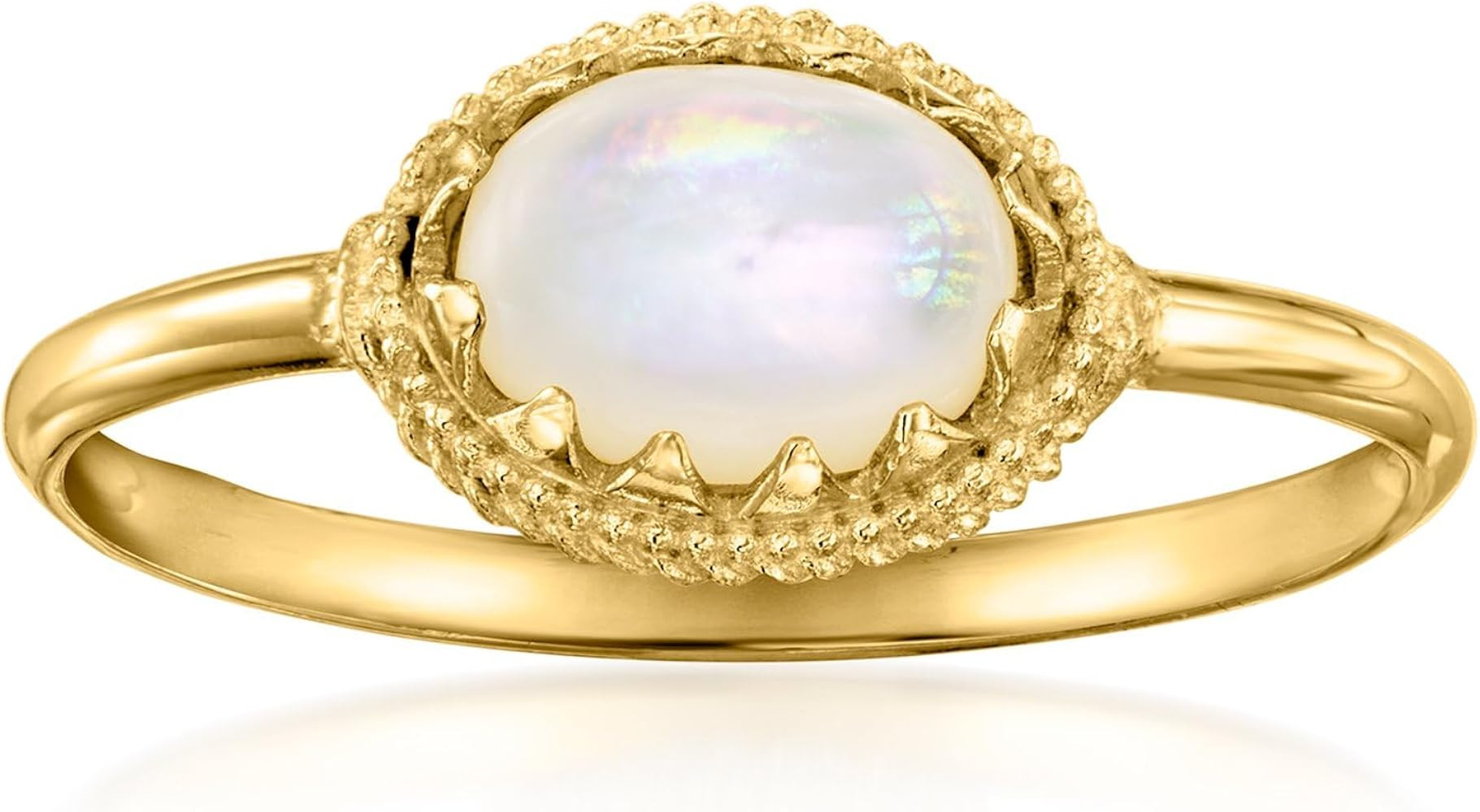 Ross-Simons Italian Mother-Of-Pearl Milgrain Ring in 14kt Yellow Gold | Amazon (US)