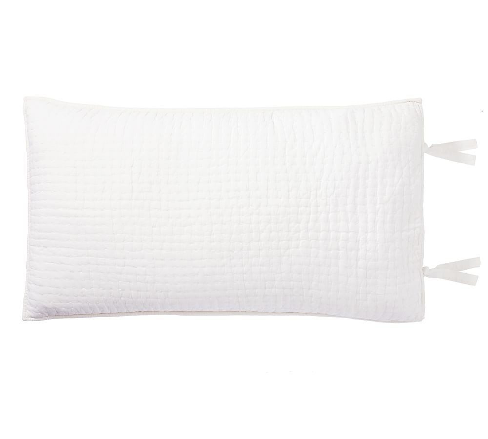 White Pick-Stitch Handcrafted Cotton/Linen Sham, King | Pottery Barn (US)