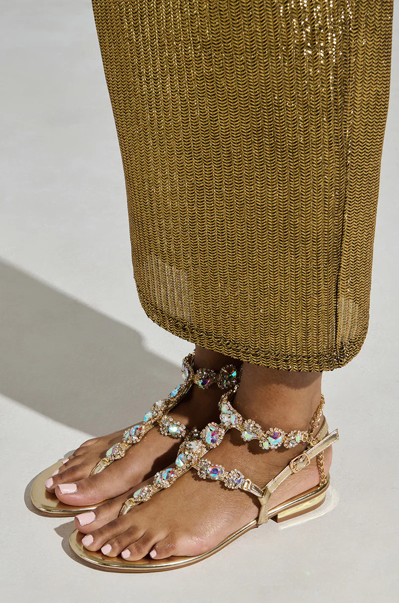 AZALEA WANG MANAIA GOLD EMBELLISHED SANDAL | AKIRA