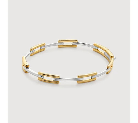Signature Link Mixed Metal Slim Bangle | Monica Vinader (US)