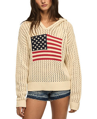 Lucky Brand Women's Americana Flag Cotton Hooded Sweater - Macy's | Macy's
