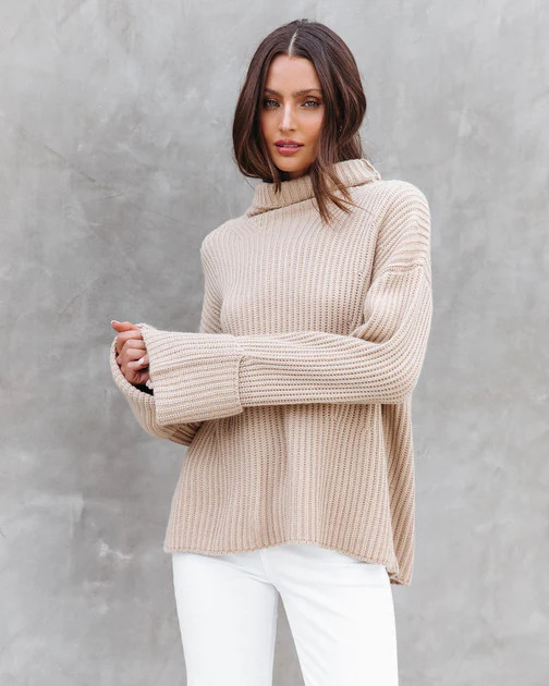 Sharron Knit Turtleneck Sweater - Tan | VICI