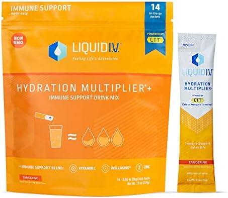 Liquid I.V. Hydration Multiplier + Immune Support, Easy Open Packets, Fresh Tangerine Flavor | 14 St | Amazon (US)