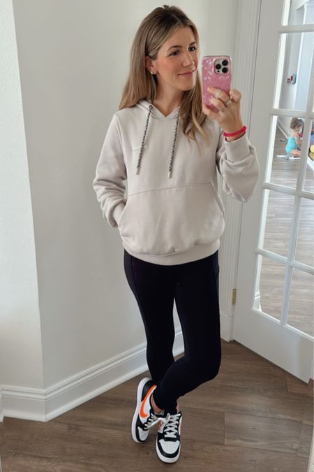 The most comfortable most life staple in my wardrobe. This hoodie is the perfect neutral color. Also comes in black & teal. I could live in this outfit. The detailed drawstring in nice fit (not oversized & not cropped) make it a more put together look for the mom on the go #nikedunks #neutralhoodie #momonthego

#LTKfamily #LTKstyletip #LTKfindsunder100