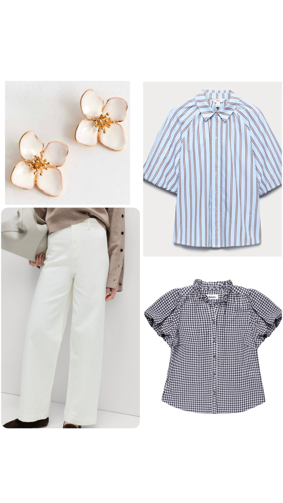 Here we have puff sleeve tops, flower earrings and white jeans!

#LTKuk #LTKspring #LTKsummer