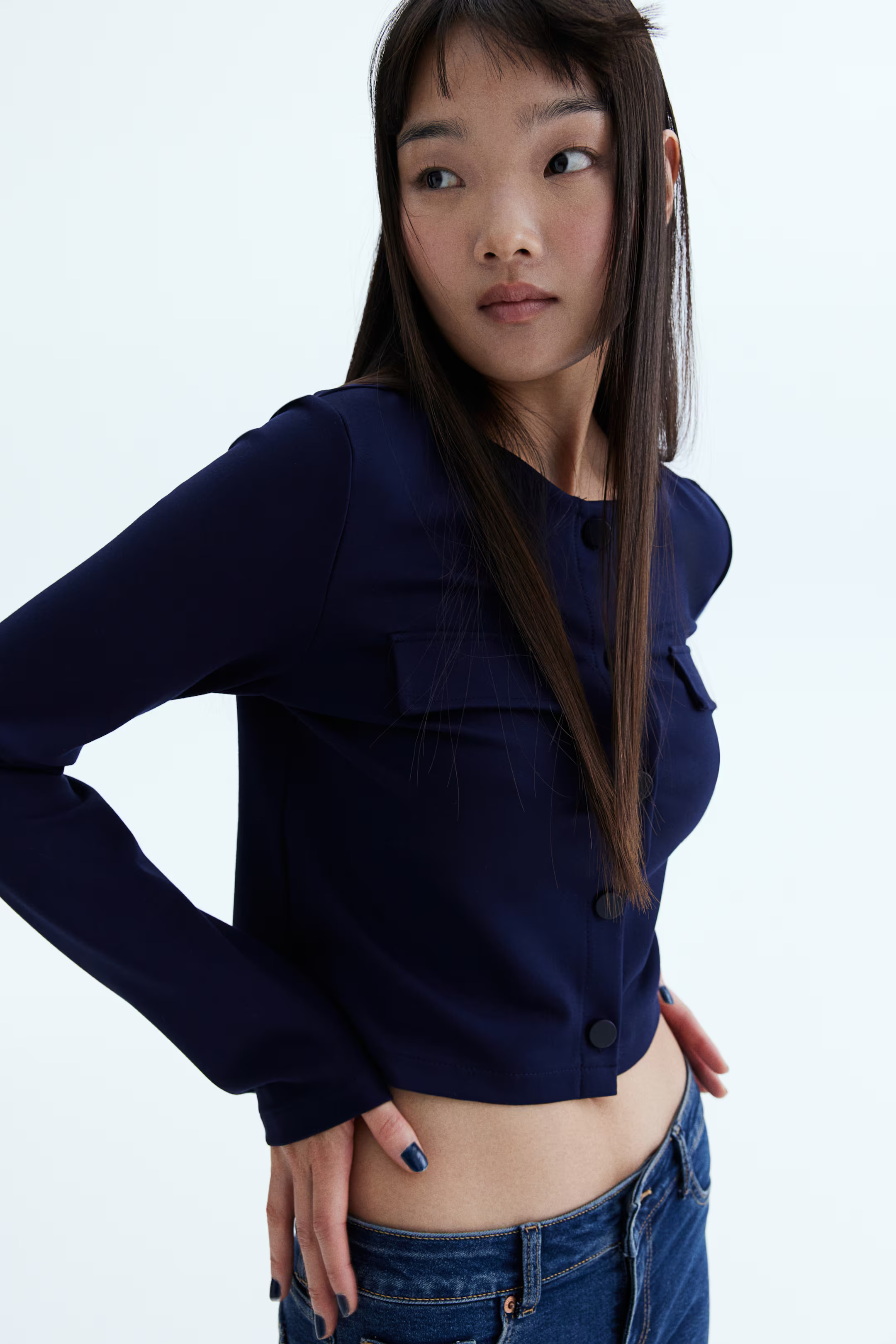 Pocket-Detail Jersey Cardigan | H&M (US + CA)