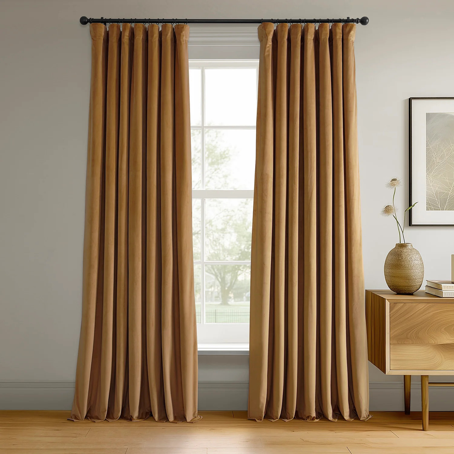 Amber Gold Signature Velvet Blackout Curtain | Half Price Drapes