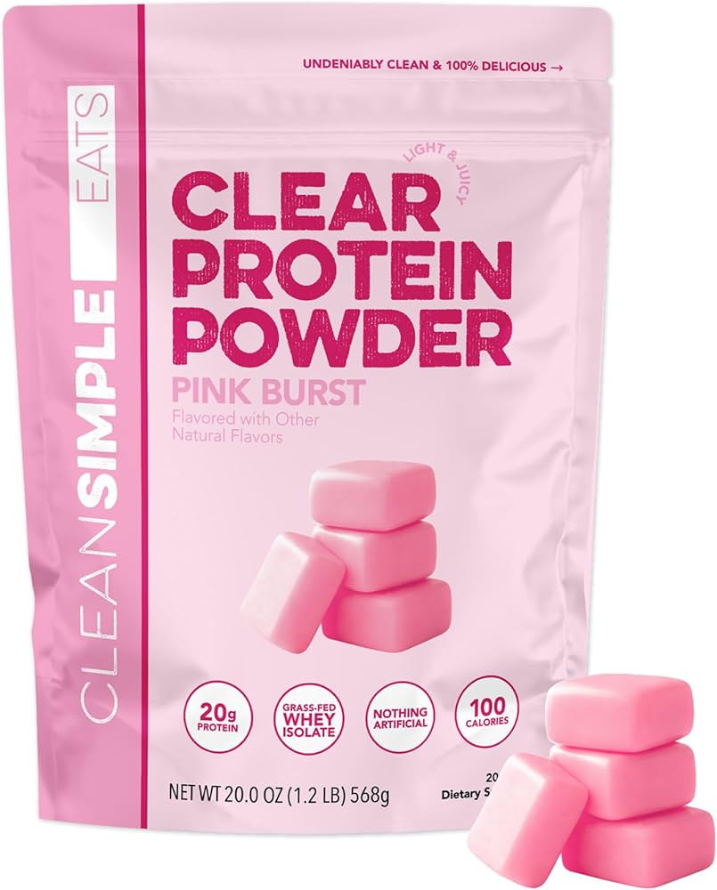 Clean Simple Eats Clear Protein Drinks, 20g Grass Fed Whey Protein Isolate, Ultra Filtered, Light... | Amazon (US)