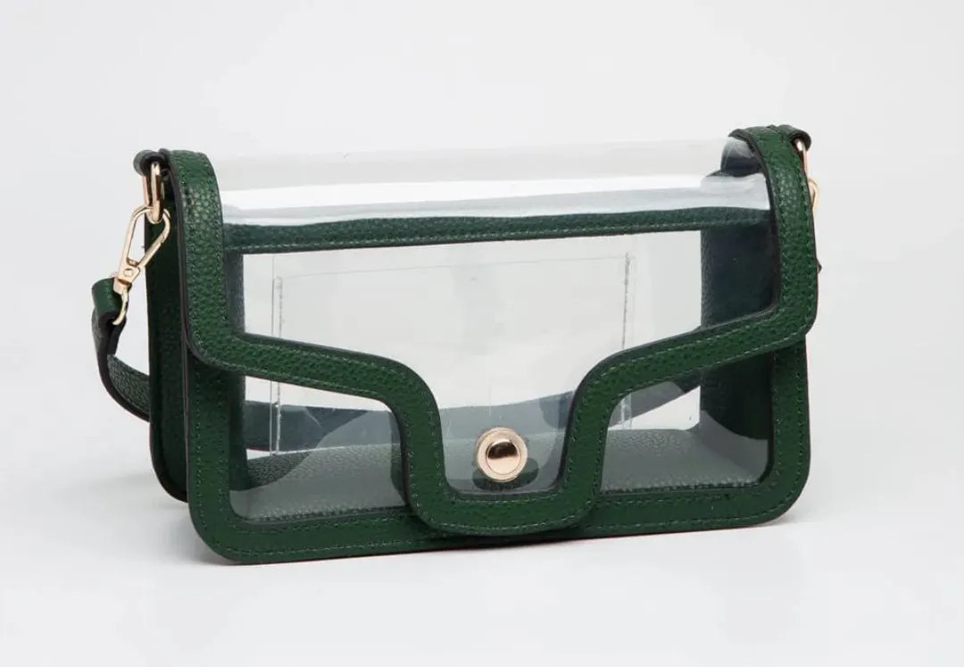Green Trim Clear Stadium Crossbody Bag, Game Day Purse for Custom Vinyl, Decals, and Personalizat... | Etsy (US)