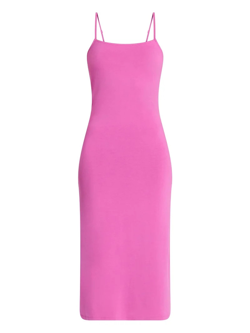 No Boundaries Sleeveless Square Neck Midi Dress, Women's & Women's Plus Sizes XXS-4X - Walmart.co... | Walmart (US)
