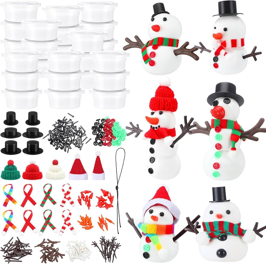 Shappy 24 Pack Christmas Snowman DIY Craft 326 Pcs Build Snowman Craft Kit Christmas Decoration A... | Amazon (US)